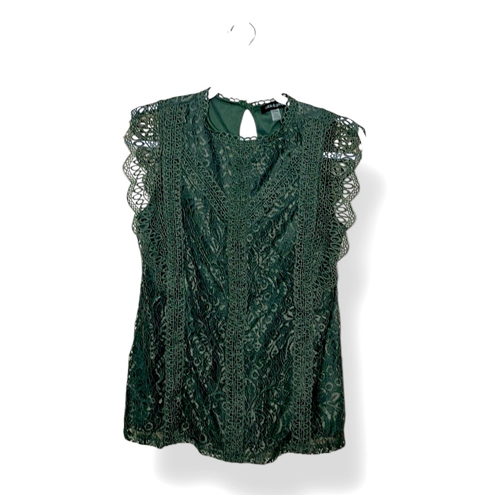 Cable & Gauge Lace Blouse Top Size S - Picture 2 of 13